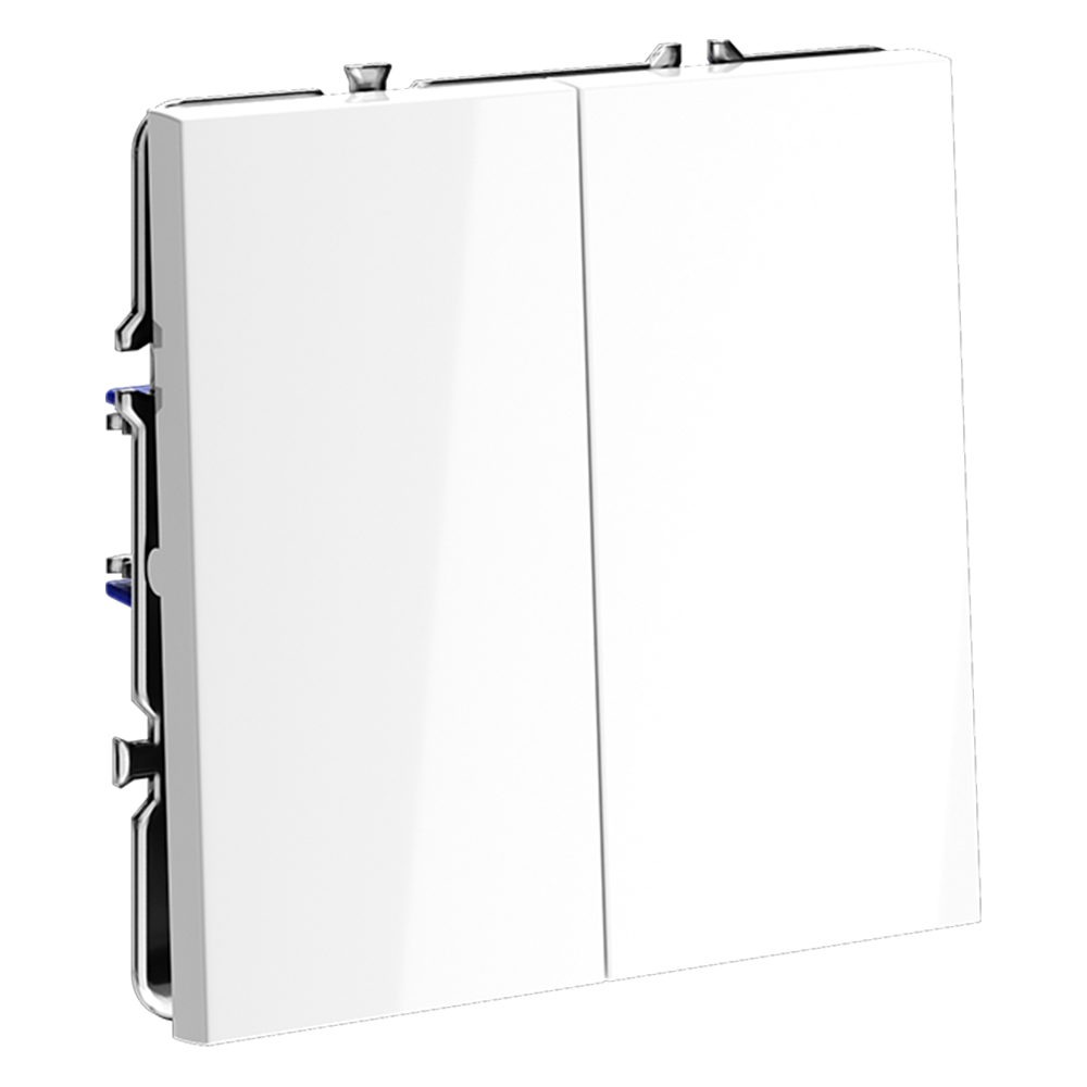 Выключатель двухклавишный встраиваемый Voltum S70 Белый глянцевый VLS020101