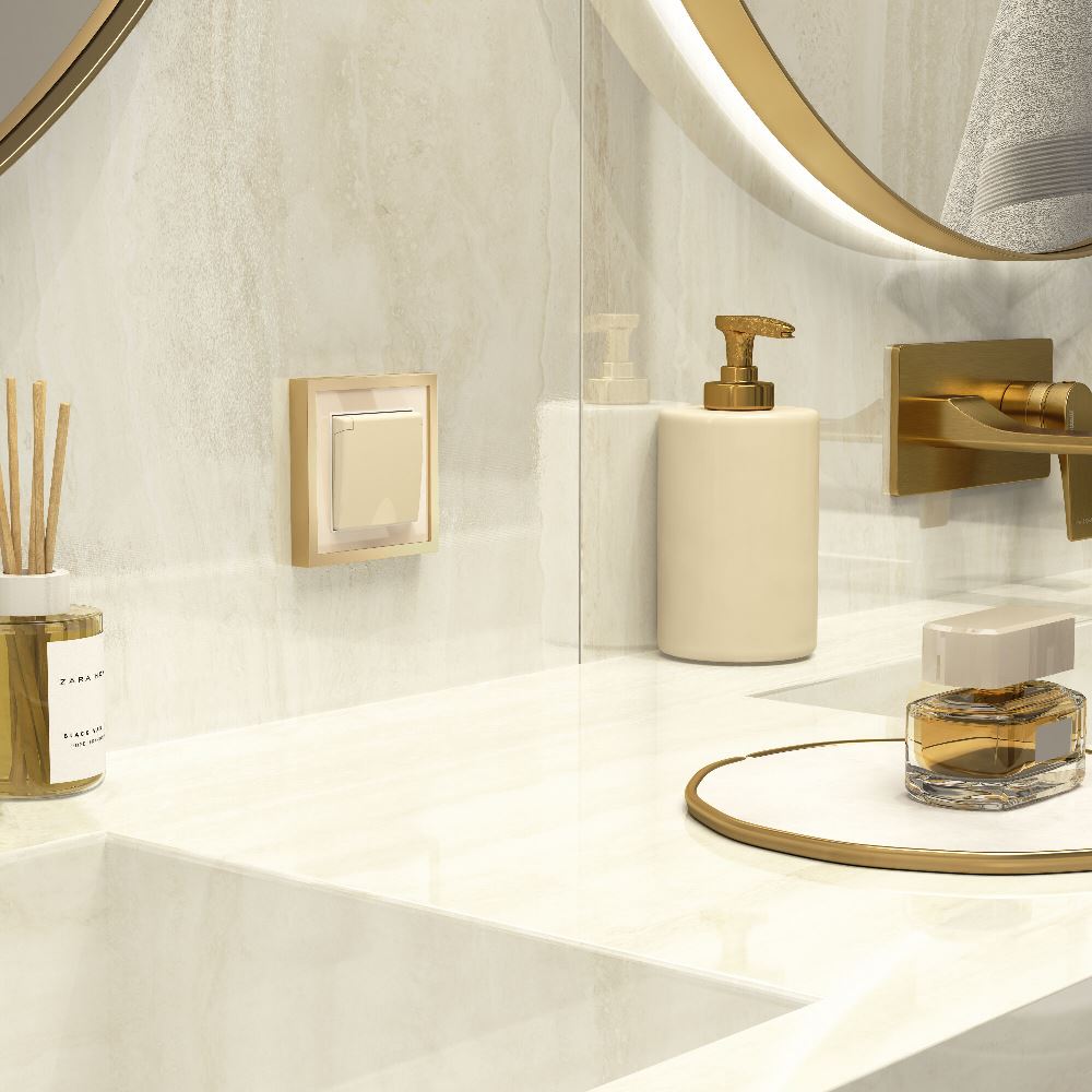 Рамка акриловая Werkel Baguette на 1 пост Айвори / Латунь W0012851 — изображение 2