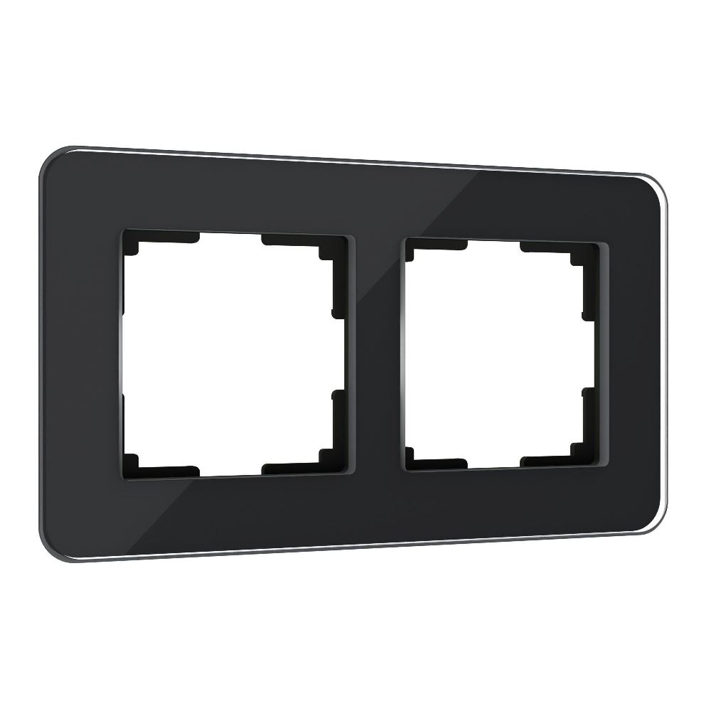 Рамка стеклянная Werkel Elite на 2 поста Черный W0022448