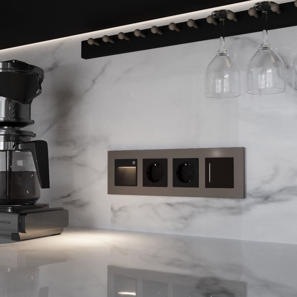 Рамка из поликарбоната Werkel Slab на 4 поста Бронза W0042963 — изображение 2