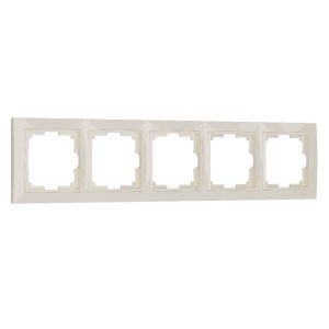 Рамка из поликарбоната Werkel Snabb basic на 5 постов Слоновая кость W0052003