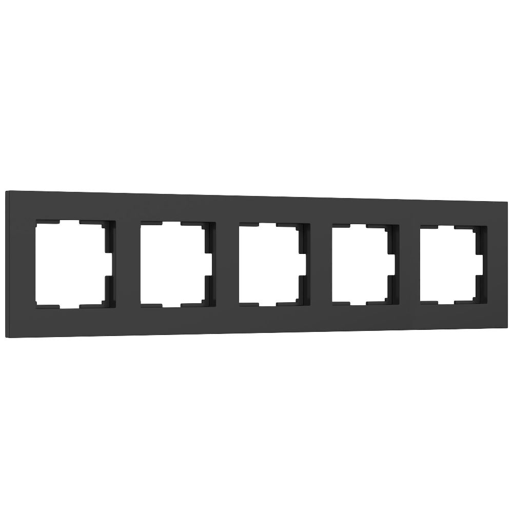 Рамка из поликарбоната Werkel Slab на 5 постов Черный W0052908