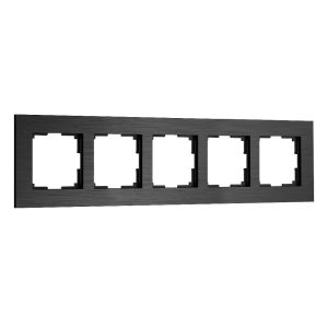 Рамка из металла Werkel AluMax на 5 постов Черный алюминий W0053508