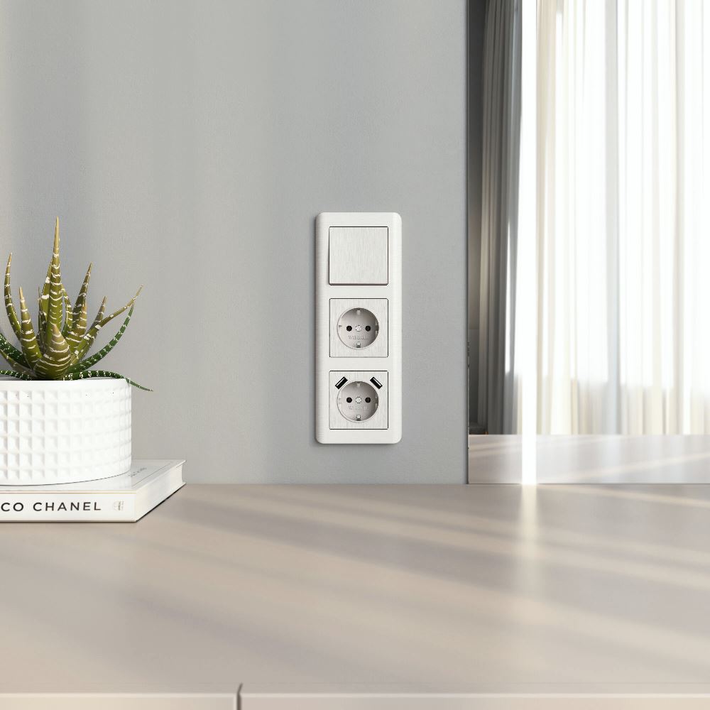 Выключатель одноклавишный встраиваемый Werkel Перламутровый рифленый W1110013 — изображение 2