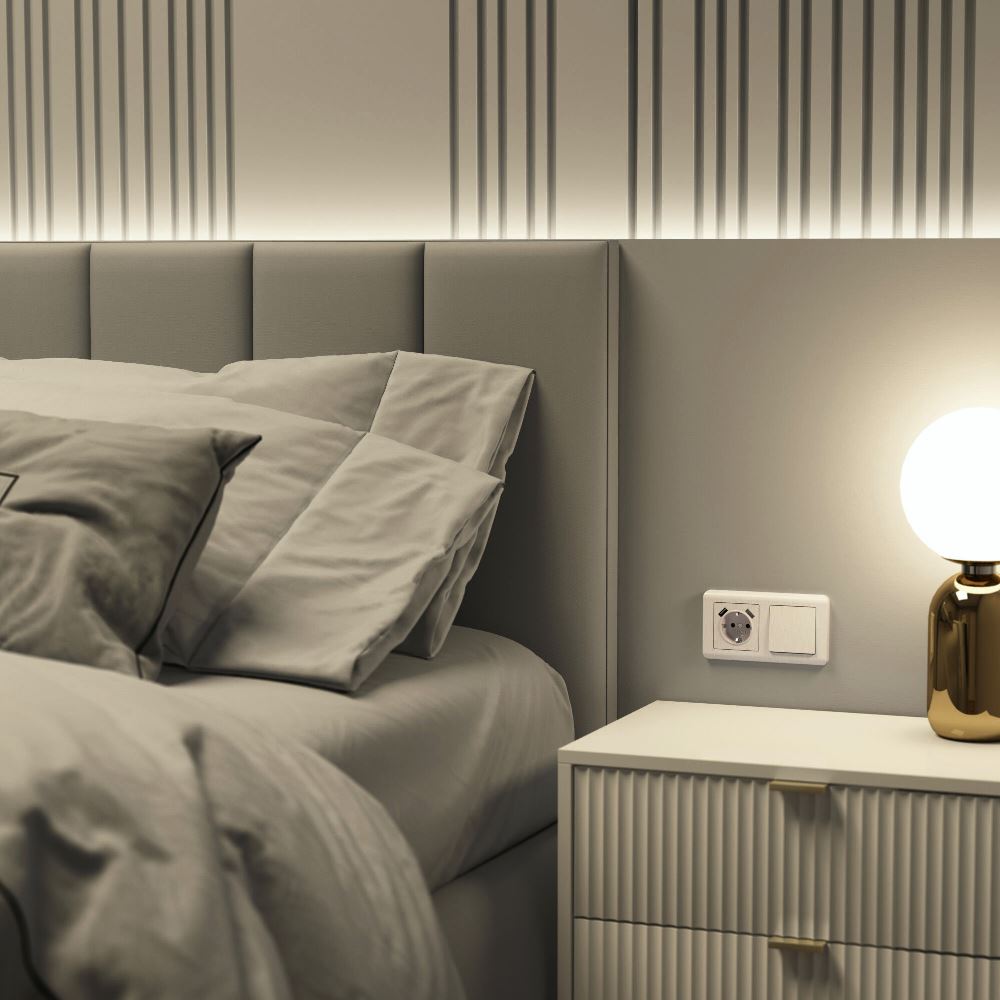 Выключатель одноклавишный встраиваемый Werkel Перламутровый рифленый W1110013 — изображение 3