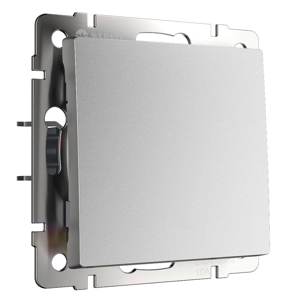 Выключатель одноклавишный встраиваемый Werkel Серебряный матовый W1110065