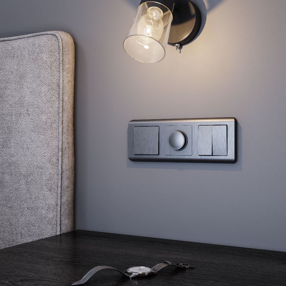 Выключатель одноклавишный встраиваемый проходной Werkel Графит W1112004 — изображение 3