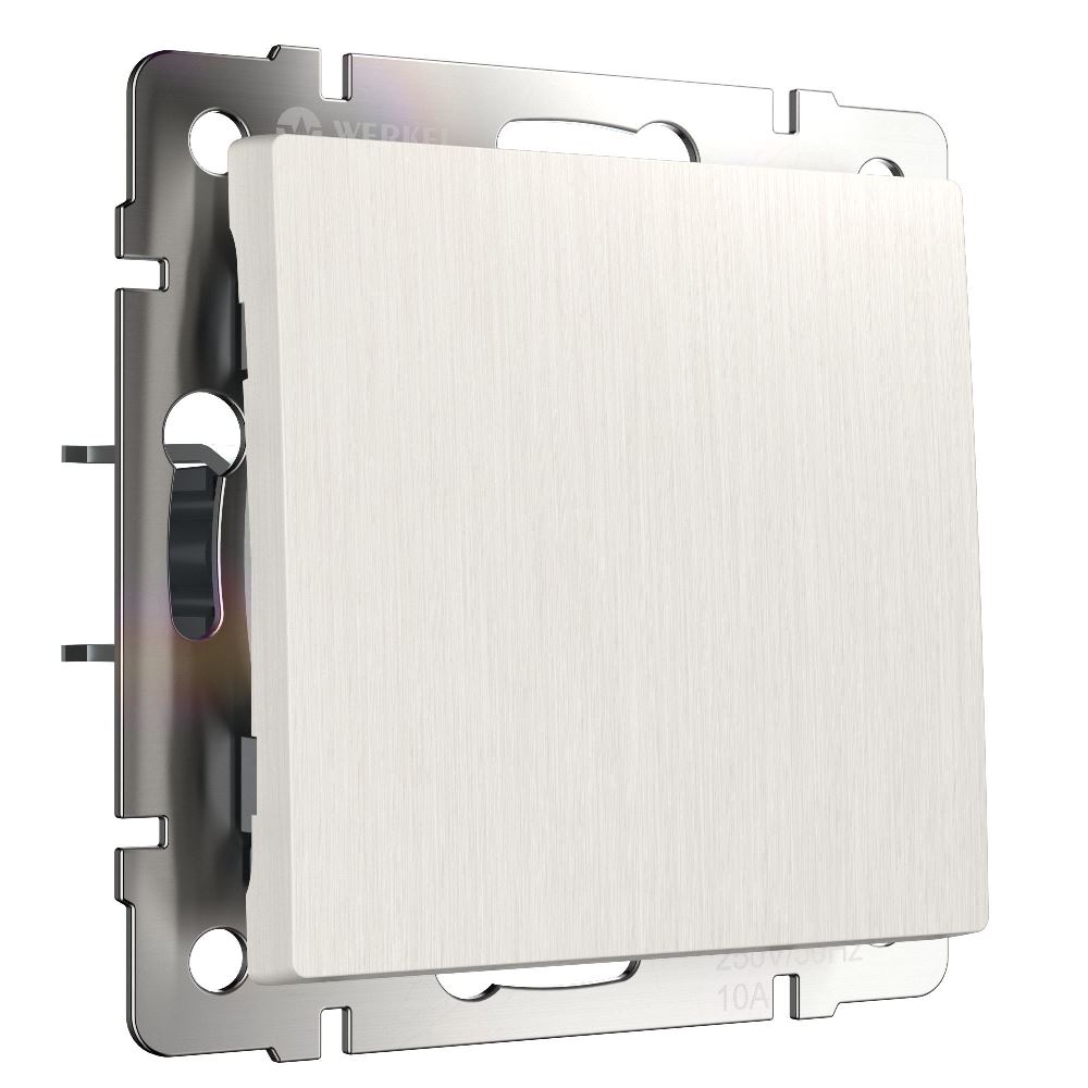 Выключатель одноклавишный встраиваемый проходной Werkel Перламутровый рифленый W1112013