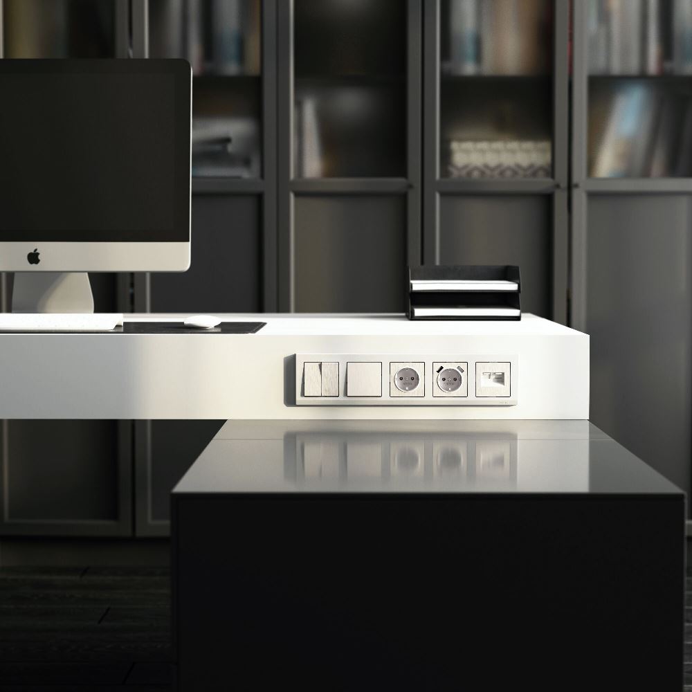 Выключатель одноклавишный встраиваемый проходной Werkel Перламутровый рифленый W1112013 — изображение 3