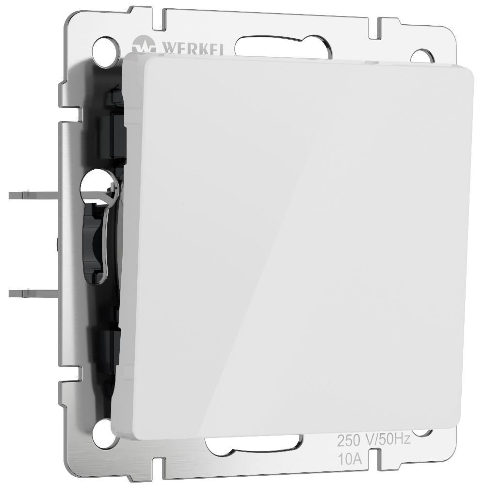 Выключатель одноклавишный встраиваемый проходной Werkel Белый W1112041