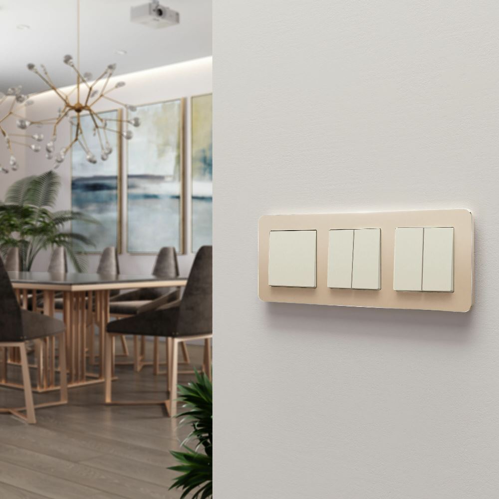 Выключатель двухклавишный встраиваемый Werkel Айвори матовый W1120062 — изображение 3