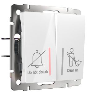 Выключатель двухклавишный встраиваемый Werkel для отелей Белый W1120801