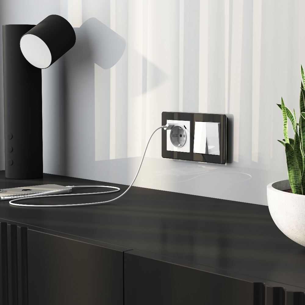 Выключатель двухклавишный встраиваемый проходной Werkel Белый W1122041 — изображение 2