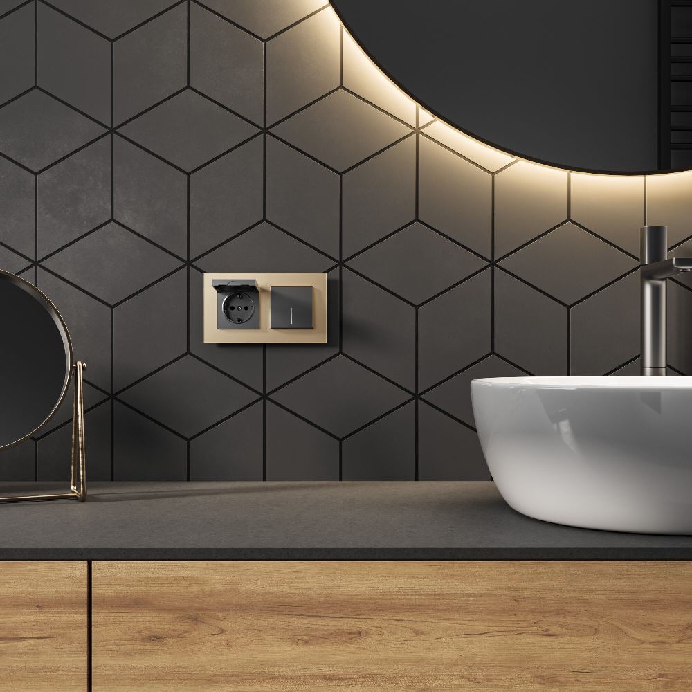 Розетка встраиваемая влагозащищенная Werkel с заземлением, шторками и защитной крышкой Графит матовый W1171264 — изображение 3