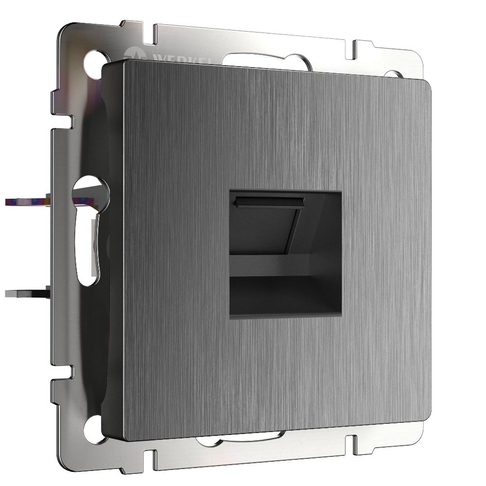 Розетка встраиваемая Ethernet Werkel RJ-45 Графит рифленый W1181004