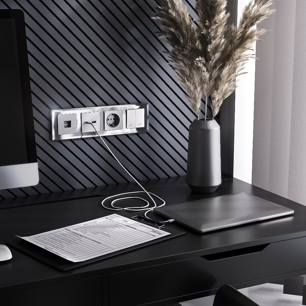 Розетка встраиваемая Ethernet Werkel RJ-45 Серебряный W1181006 — изображение 3