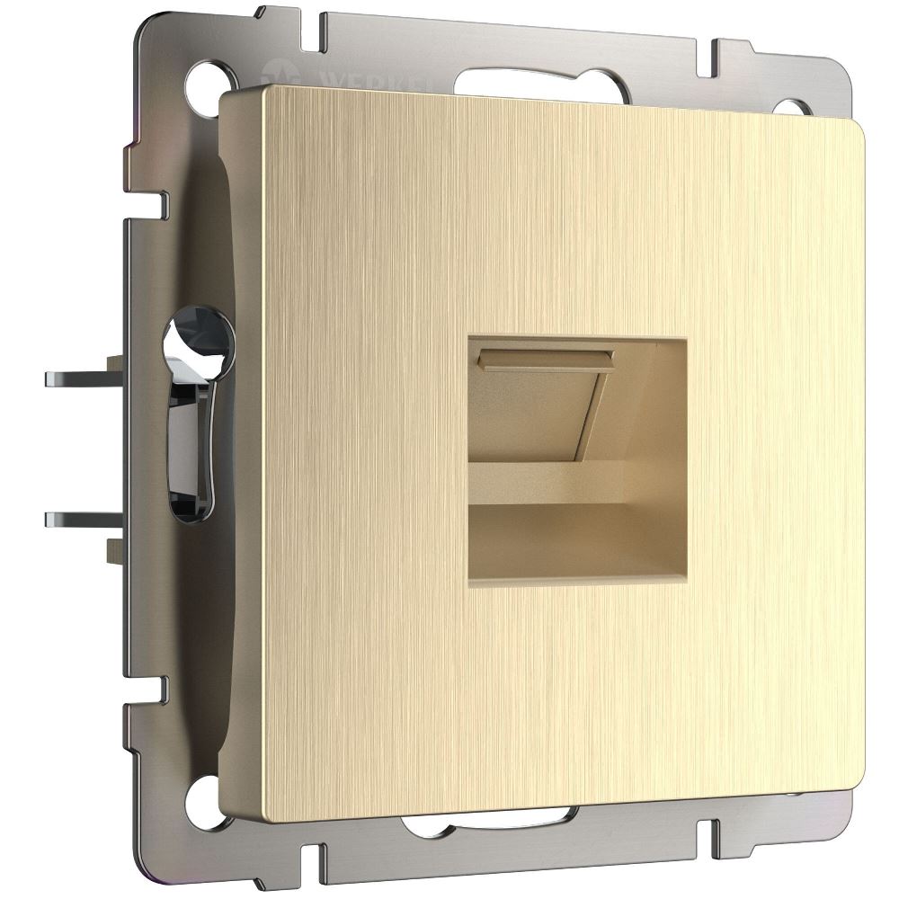 Розетка встраиваемая Ethernet Werkel RJ-45 Шампань рифленый W1181010