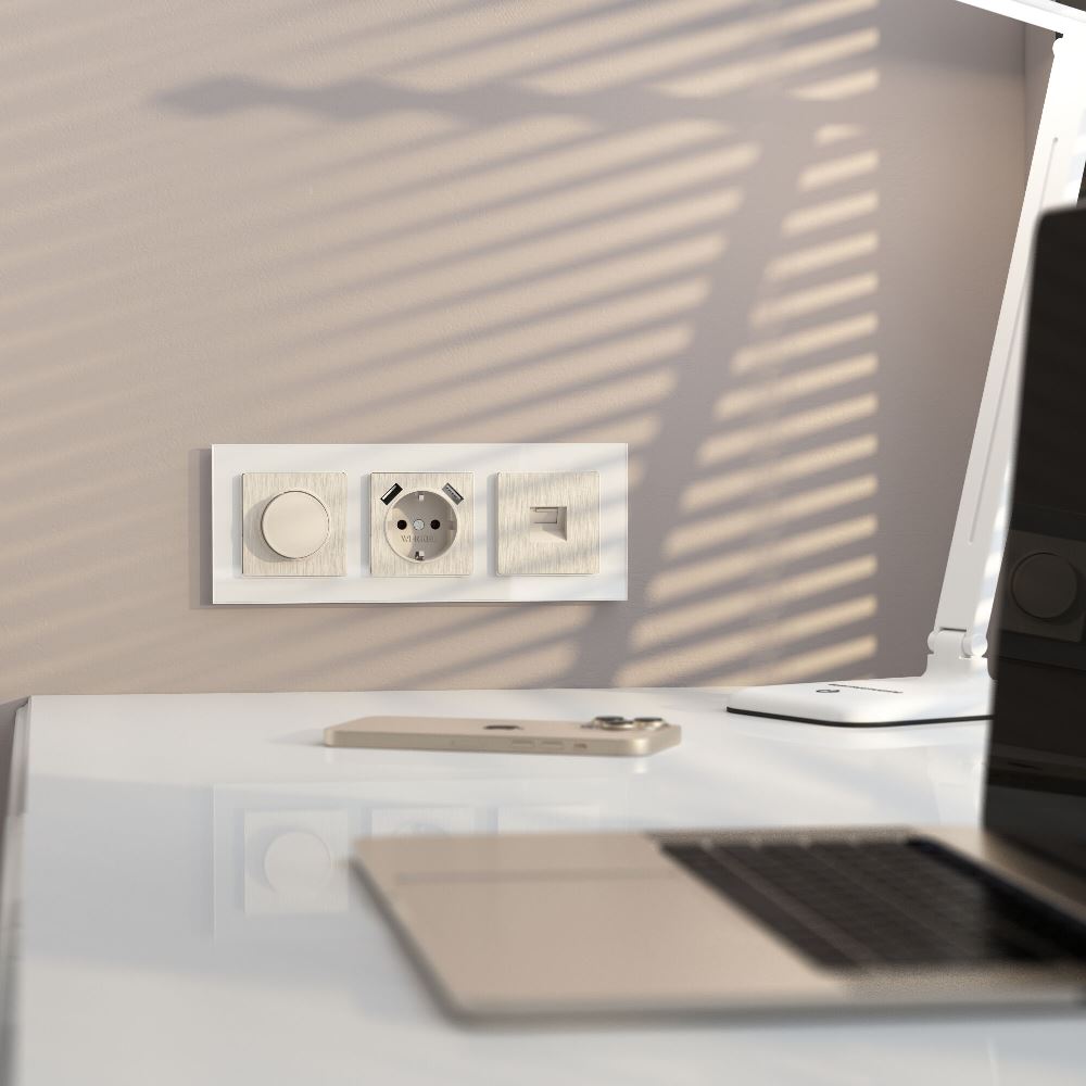 Розетка встраиваемая Ethernet Werkel RJ-45 Перламутровый рифленый W1181013 — изображение 2