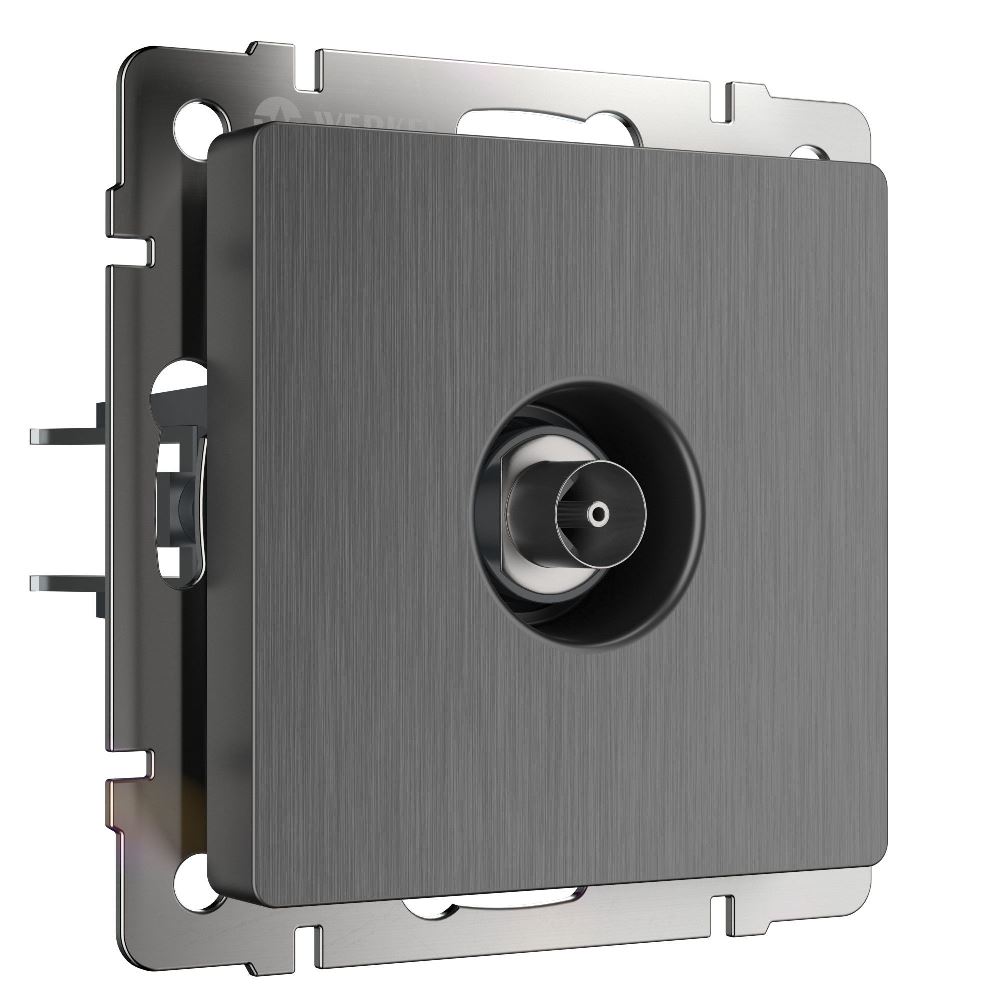 ТВ-розетка встраиваемая оконечная Werkel Графит рифленый W1183004