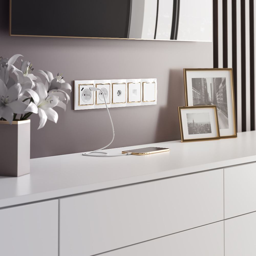 ТВ-розетка встраиваемая проходная Werkel Белый W1184001 — изображение 2