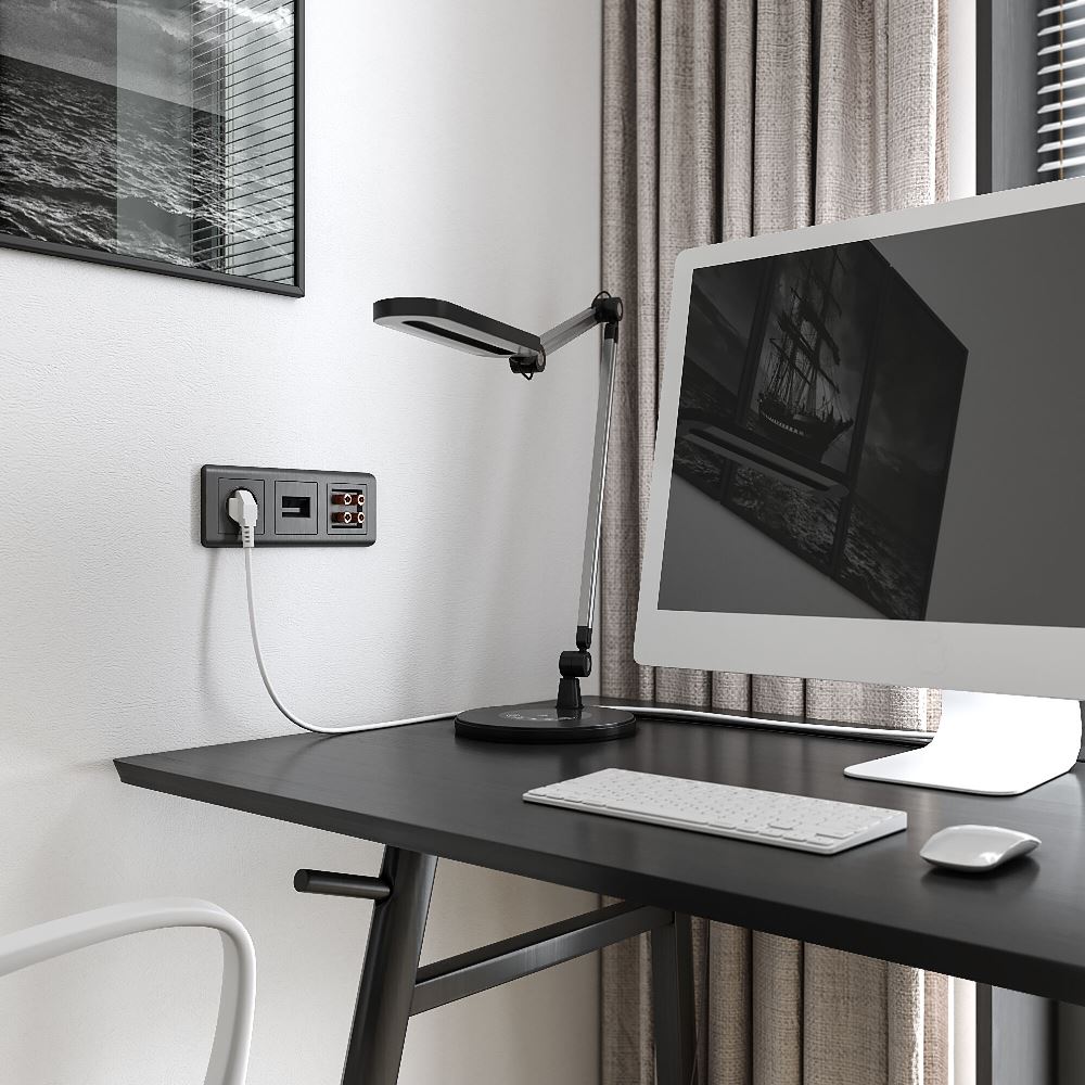 Акустическая розетка встраиваемая Werkel Графит рифленый W1185004 — изображение 2