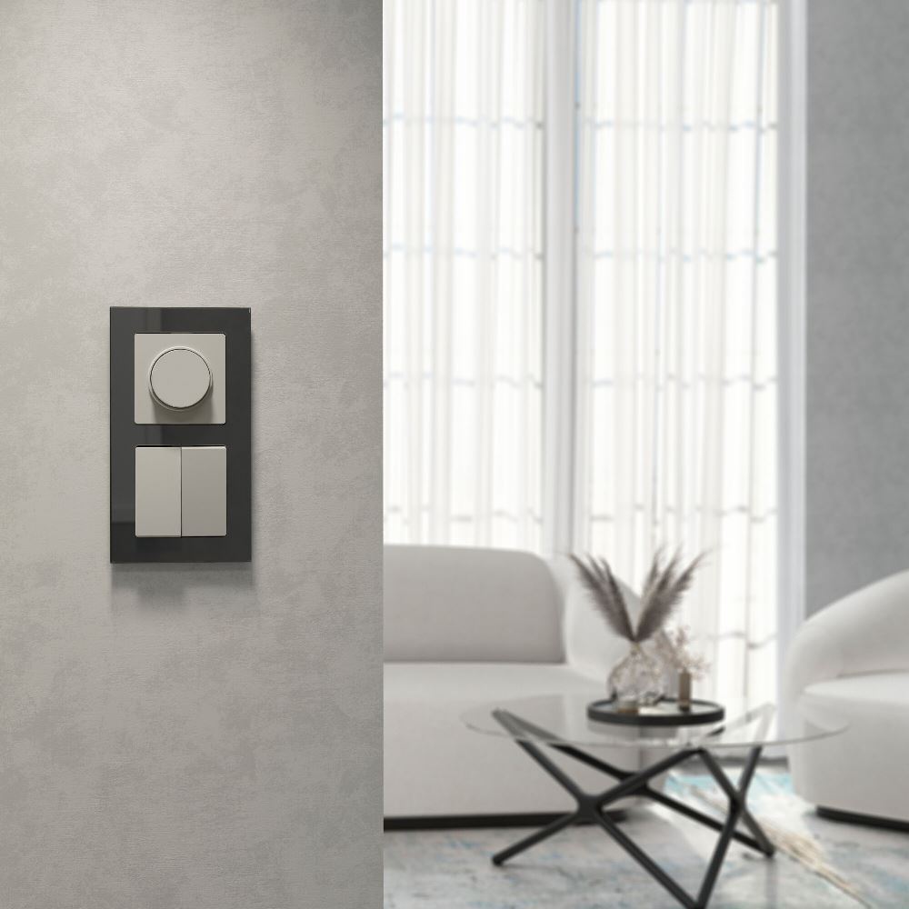 Выключатель двухклавишный встраиваемый проходной Werkel Дымчатый W1222004 — изображение 2