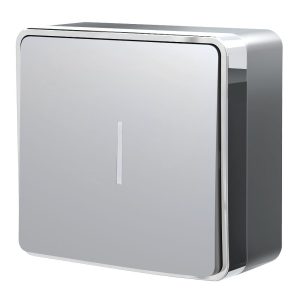 Выключатель одноклавишный накладной Werkel Gallant с подсветкой Cеребряный W5010106