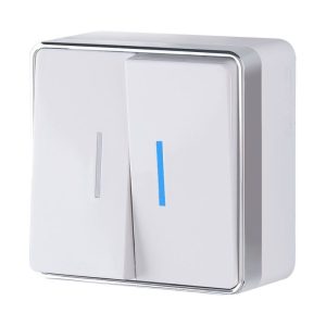 Выключатель двухклавишный накладной Werkel Gallant с подсветкой Белый W5020101