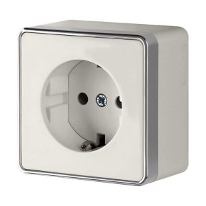 Розетка накладная Werkel Gallant с заземлением и шторками Слоновая кость W5071103