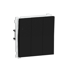 Выключатель трехклавишный встраиваемый Donel R98 с подсветкой Карбон матовый DA03103-DA28330