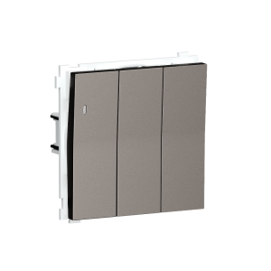 Выключатель трехклавишный встраиваемый Donel R98 с подсветкой Сталь матовая DA03103-DA28337