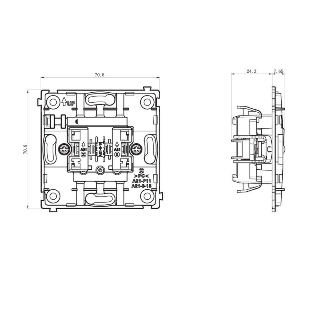 Выключатель двухклавишный встраиваемый Donel R98 с подсветкой Кашемир матовый DA03105-DA28535 — изображение 6