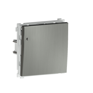 Выключатель одноклавишный встраиваемый проходной Donel R98 Metal с подсветкой Никель DA03106-DA290NB