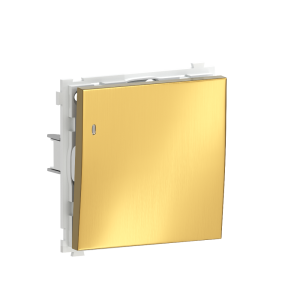 Выключатель одноклавишный встраиваемый звонковый Donel R98 Metal с подсветкой Золото матовое DA03151-DA290BR