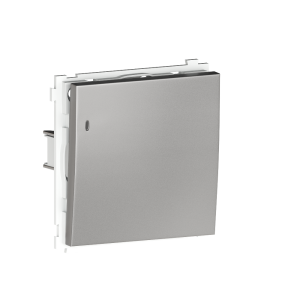 Выключатель одноклавишный встраиваемый звонковый Donel R98 Metal с подсветкой Благородная сталь DA03151-DA290ES