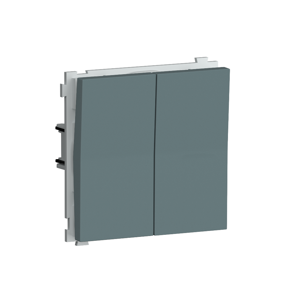 Выключатель двухклавишный встраиваемый проходной Donel R98 Изумруд матовый DA10800-DA29539