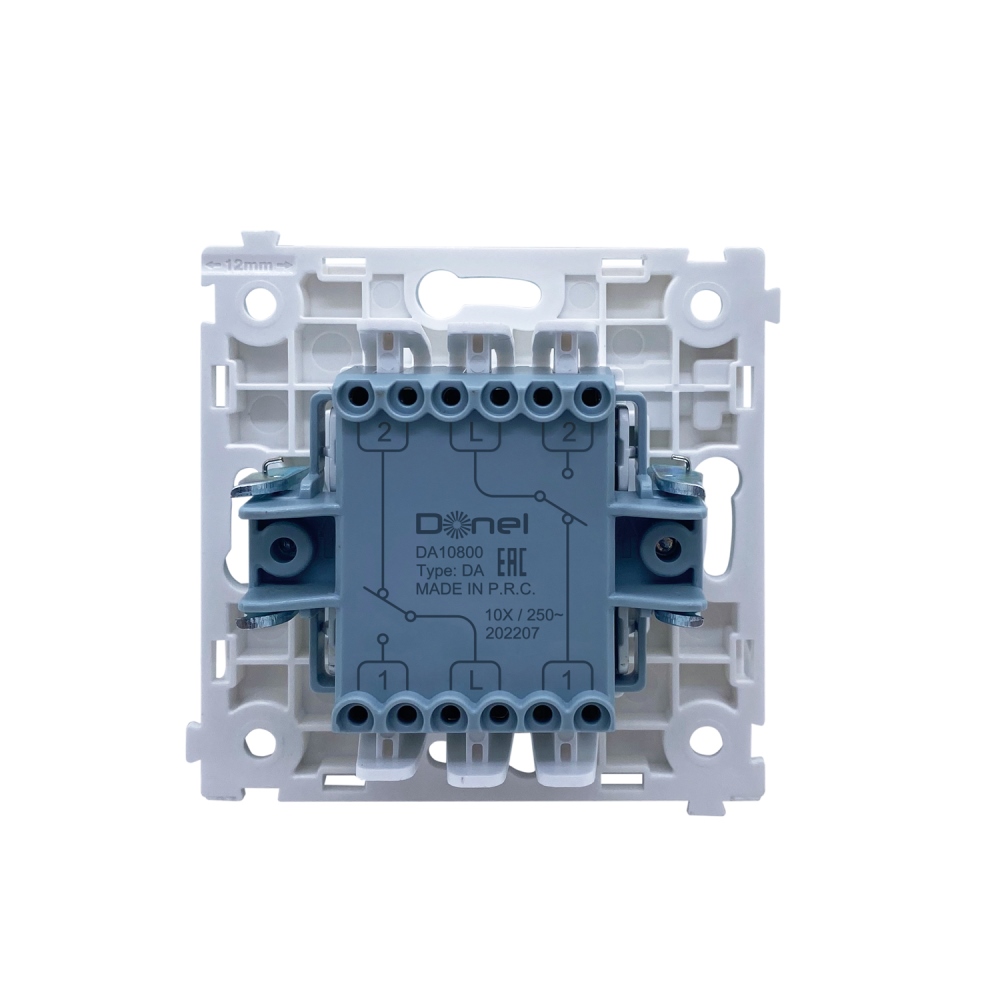 Выключатель двухклавишный встраиваемый проходной Donel R98 Изумруд матовый DA10800-DA29539 — изображение 4