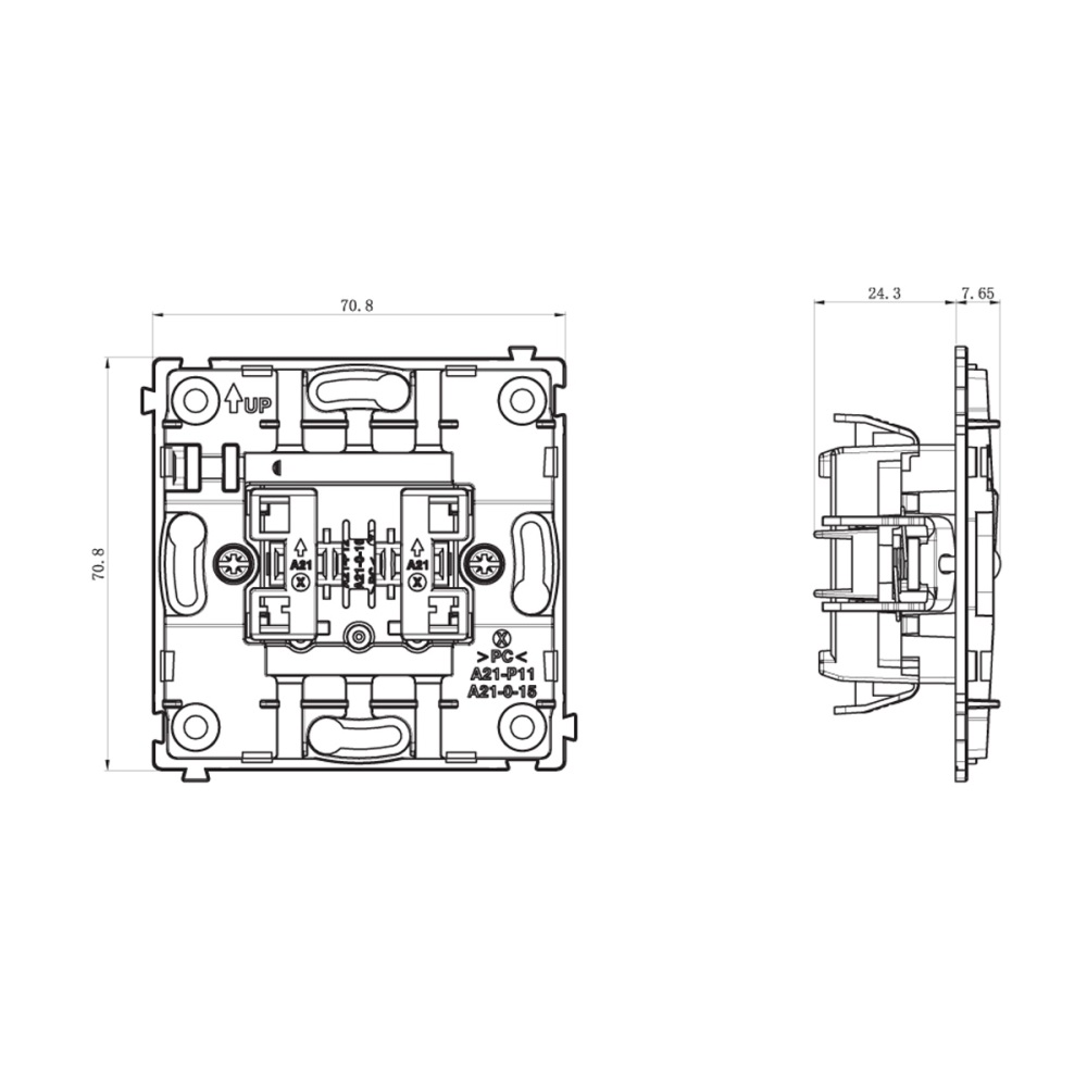 Выключатель двухклавишный встраиваемый проходной Donel R98 Изумруд матовый DA10800-DA29539 — изображение 6