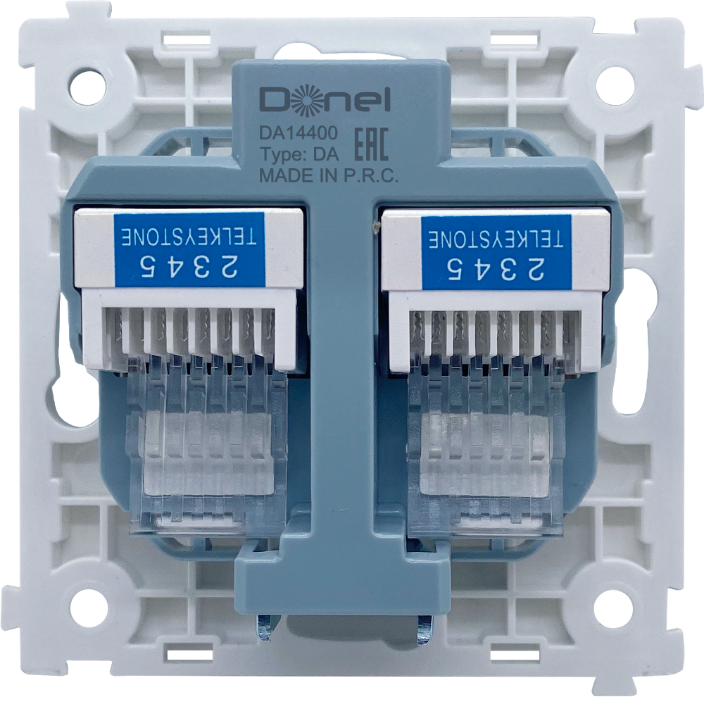 Розетка встраиваемая телефонная двойная Donel R98 RJ11 + RJ11 Белый матовый DA14400-DA86933 — изображение 4