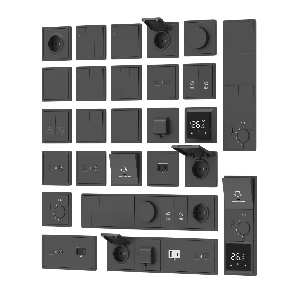 Выключатель жалюзи встраиваемый Donel R98 Черный матовый DA15800-DA29428 — изображение 3
