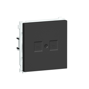 Розетка встраиваемая двойная Ethernet Donel R98 RJ45 2-я Cat.6/ClassE-8/8 Черный матовый DA16600-DA86928