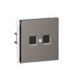 Розетка встраиваемая двойная Ethernet Donel R98 RJ45 2-я Cat.6/ClassE-8/8 Сталь матовая DA16600-DA86937