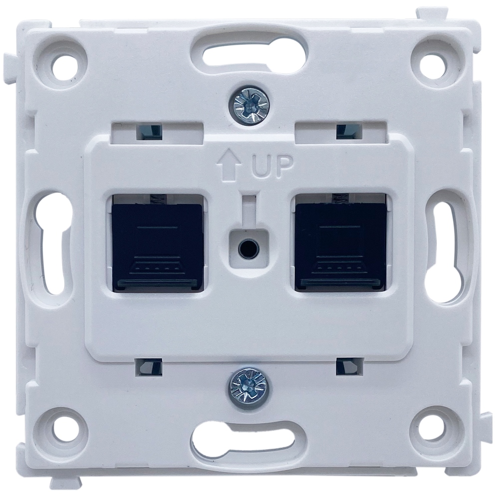 Розетка встраиваемая двойная Ethernet Donel R98 Metal RJ45 (cat.6/ClassE-8) Благородная сталь DA16600-DA869ES — изображение 5