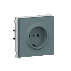 Розетка встраиваемая Donel R98 Schuko с заземлением и шторками на винтах Изумруд матовый DA18800-DA22039