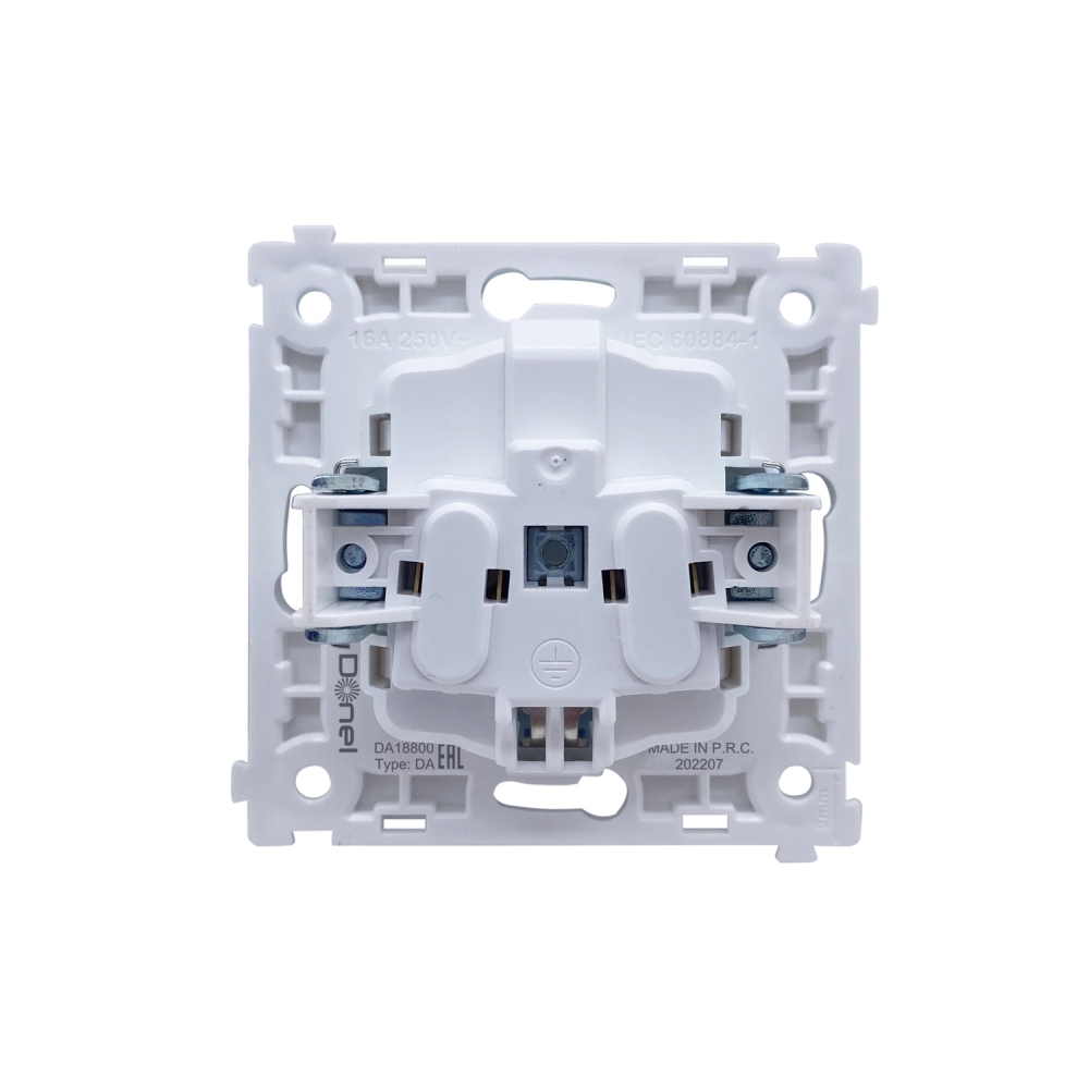 Розетка встраиваемая Donel R98 Schuko с крышкой и заземлением на винтах Кашемир матовый DA18800-DA45435 — изображение 5