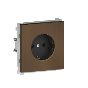 Розетка встраиваемая Donel R98 Metal Schuko с заземлением и шторками на клеммах Латунь DA19900-DA220ME