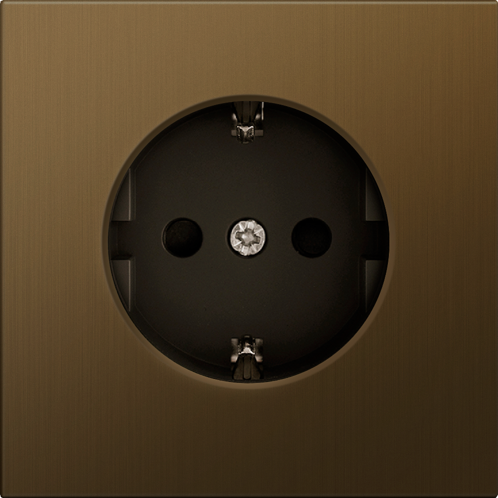 Розетка встраиваемая Donel R98 Metal Schuko с заземлением и шторками на клеммах Латунь DA19900-DA220ME — изображение 2