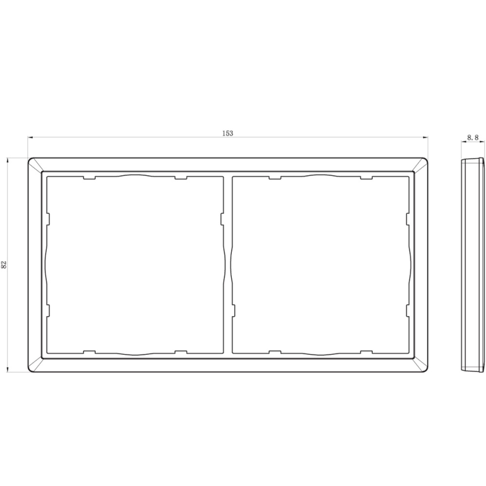 Рамка пластиковая Donel R98 на 2 поста Сталь матовая DA21237 — изображение 3