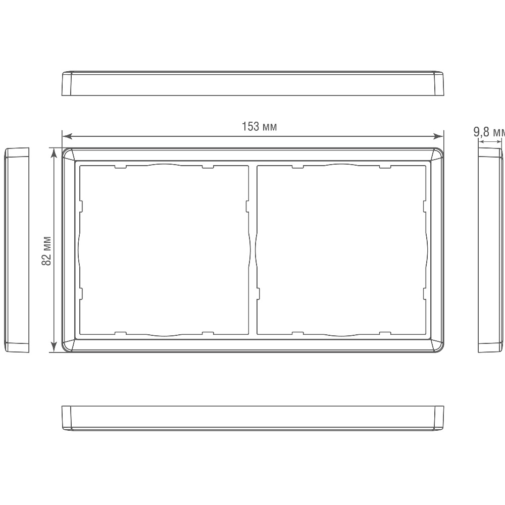 Рамка из металла Donel R98 Metal на 2 поста Благородная сталь DA212ES — изображение 3