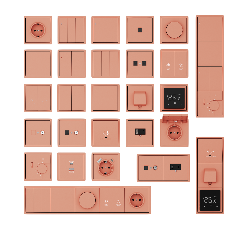 Рамка пластиковая Donel R98 на 3 поста Коралл матовый DA21345 — изображение 2